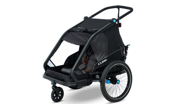 Cube Double CMPT - Kinder Fahrradanhänger - Black