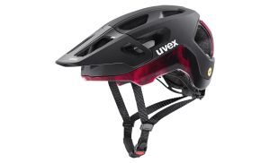 Uvex react MIPS - MTB Helm - Black Ruby Red Matt